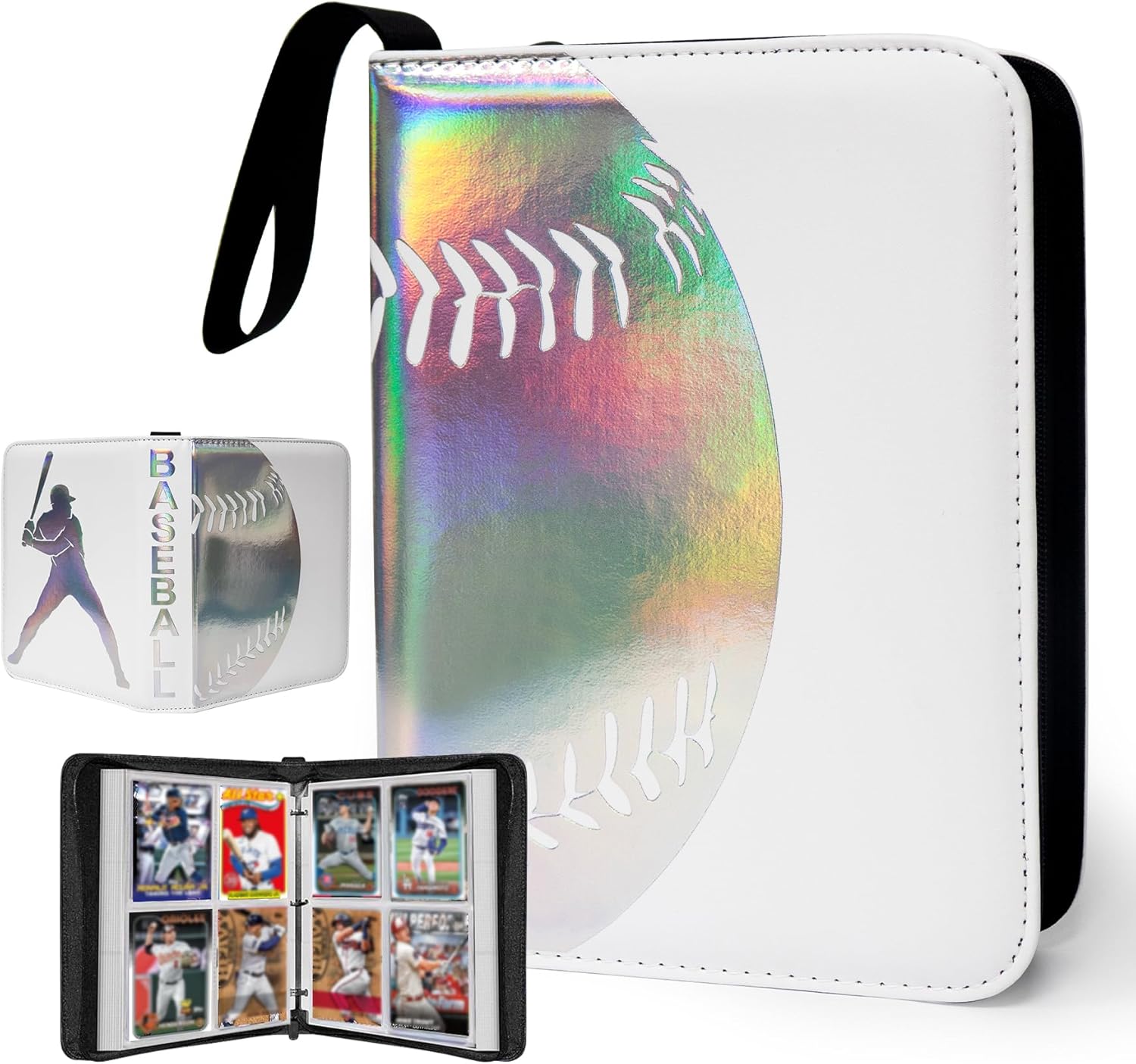 Anime Trading Card Binder for Cards,4 Pocket with 60 Sleeves up to 480 Cards,Waterproof Card Storage Bag with Removable Sleeves for Anime and TCG Cards