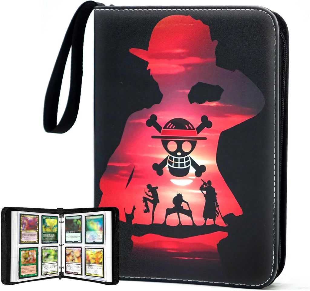 Anime Trading Card Binder for Cards, 9 Pocket with 60 Sleeves up to 1080 Cards One Piece TCG Card Binder, Waterproof Card Storage Book, Trading Cards Display Case