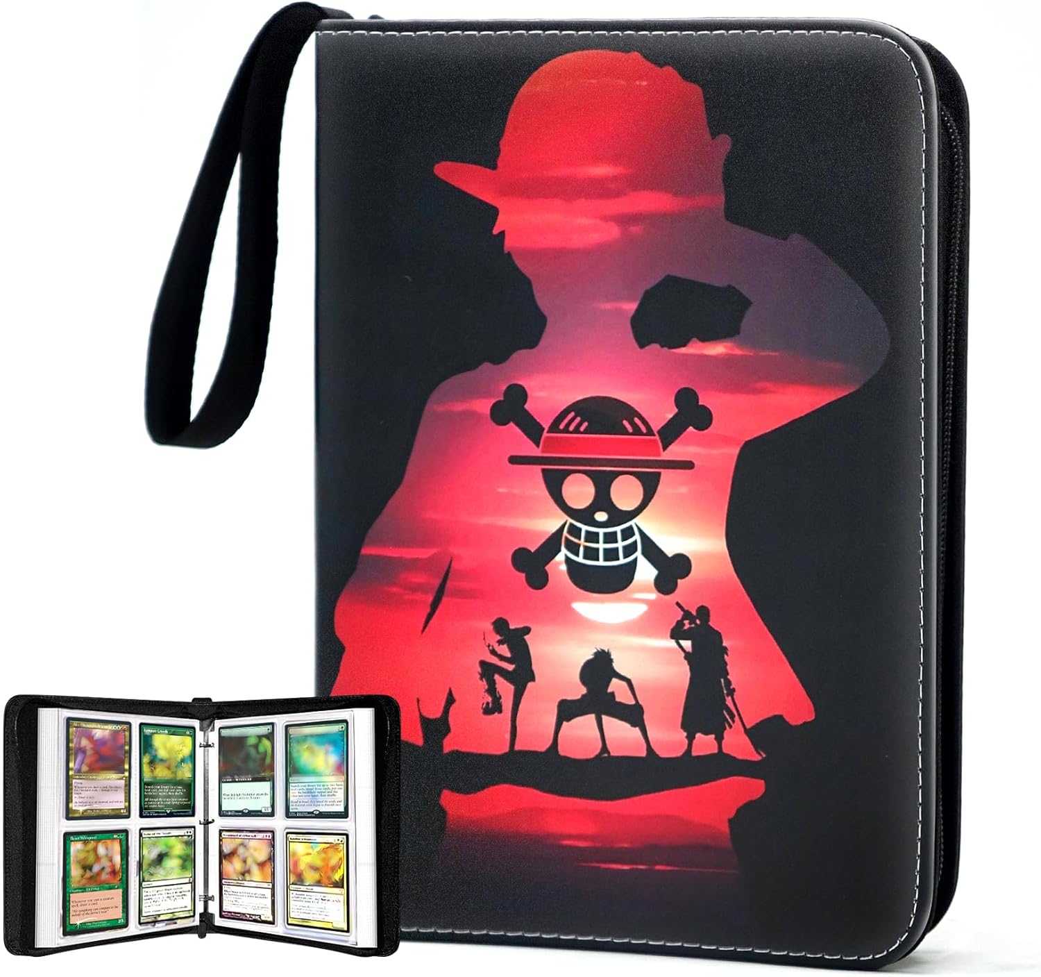 Anime Trading Card Binder for Cards, 9 Pocket with 60 Sleeves up to 1080 Cards One Piece TCG Card Binder, Waterproof Card Storage Book, Trading Cards Display Case