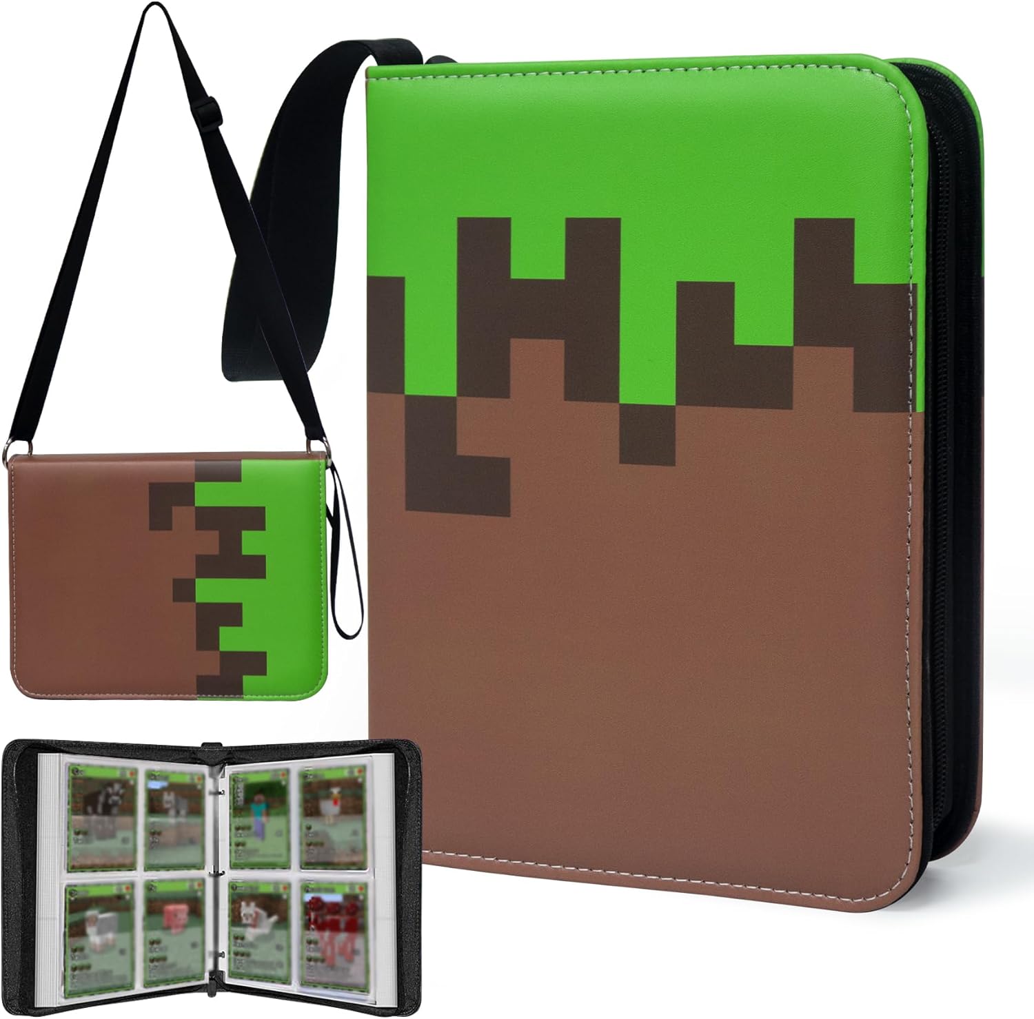 Anime Trading Card Binder for Cards,4 Pocket with 60 Sleeves up to 480 Cards,Waterproof Card Storage Bag with Removable Sleeves for Anime and TCG Cards