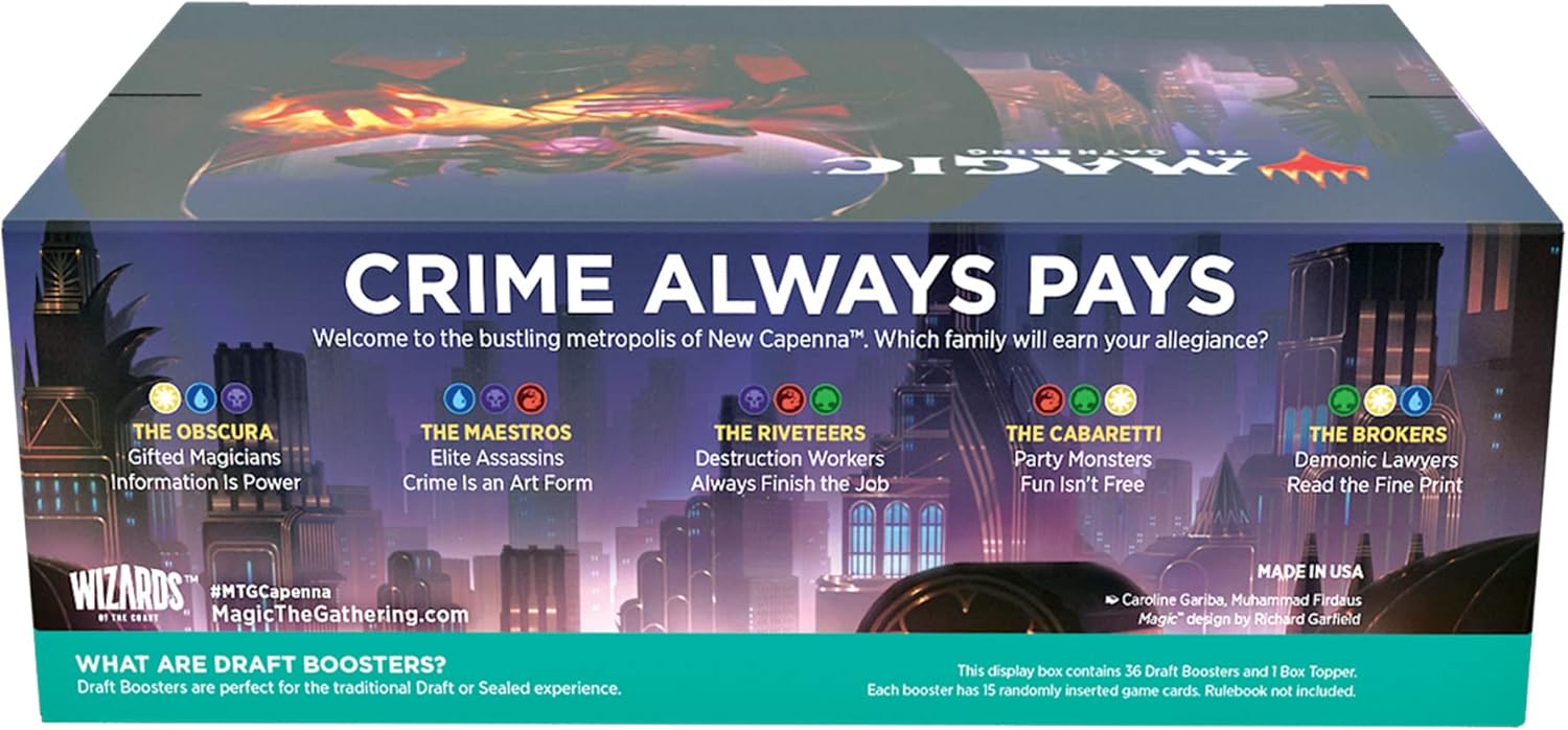 Magic: The Gathering Streets of New Capenna Draft Booster Box | 36 Packs + 1 Box Topper (541 Magic Cards)