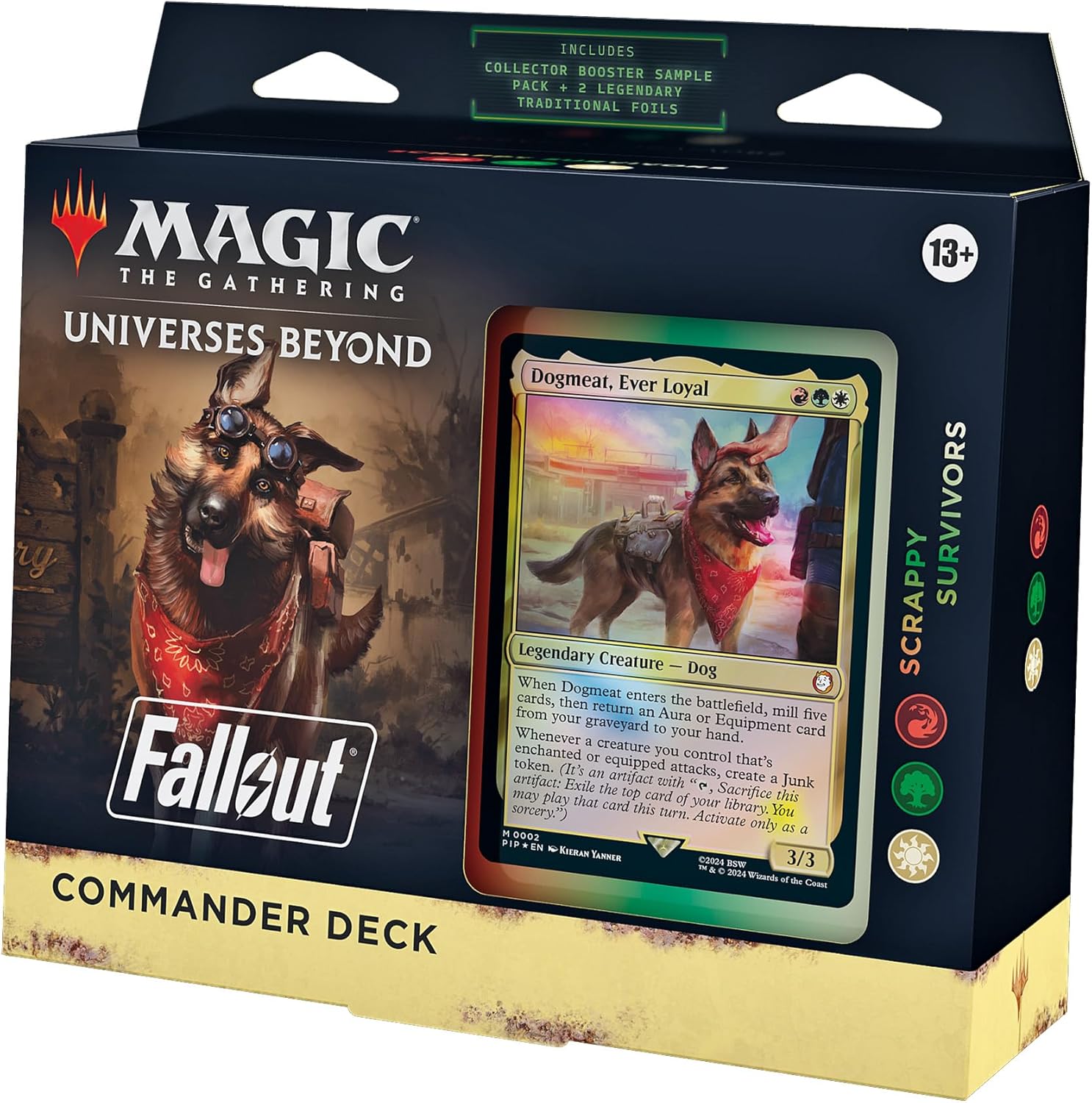 Magic: The Gathering Fallout Commander Deck - Scrappy Survivors (100-Card Deck, 2-Card Collector Booster Sample Pack + Accessories)