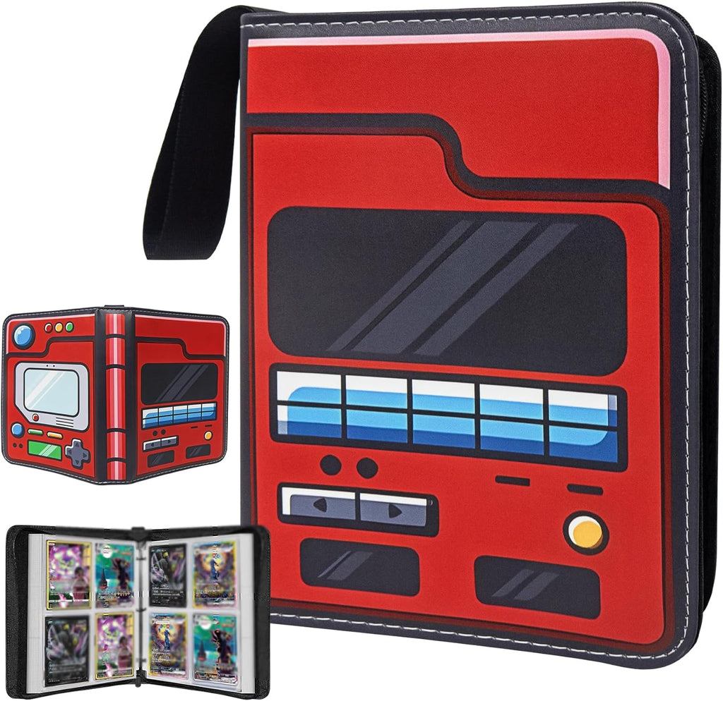 Anime Trading Card Binder for Cards,4 Pocket with 60 Sleeves up to 480 Cards,Waterproof Card Storage Bag with Removable Sleeves for Anime and TCG Cards