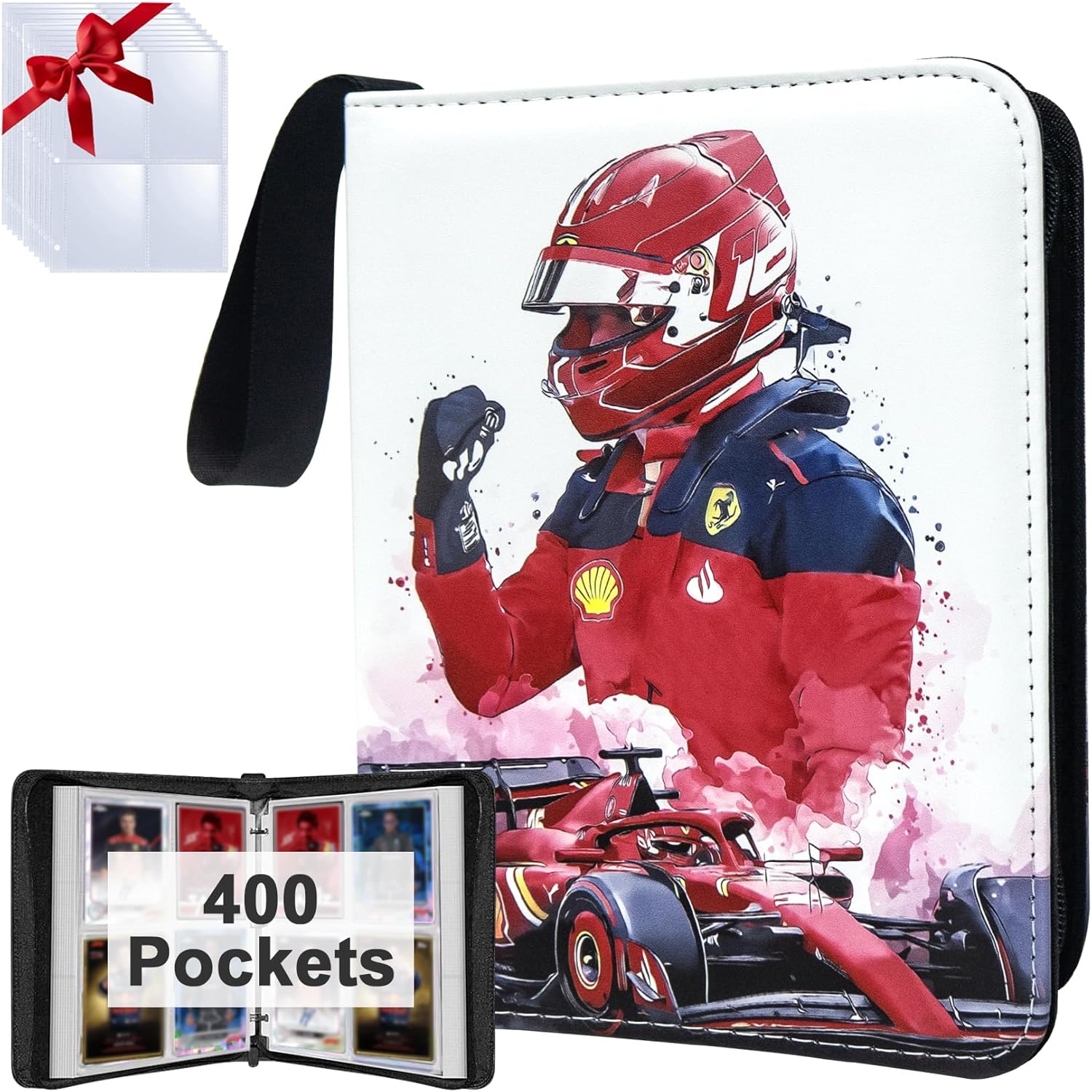 Anime Trading Card Binder for Cards,4 Pocket with 60 Sleeves up to 480 Cards,Waterproof Card Storage Bag with Removable Sleeves for Anime and TCG Cards