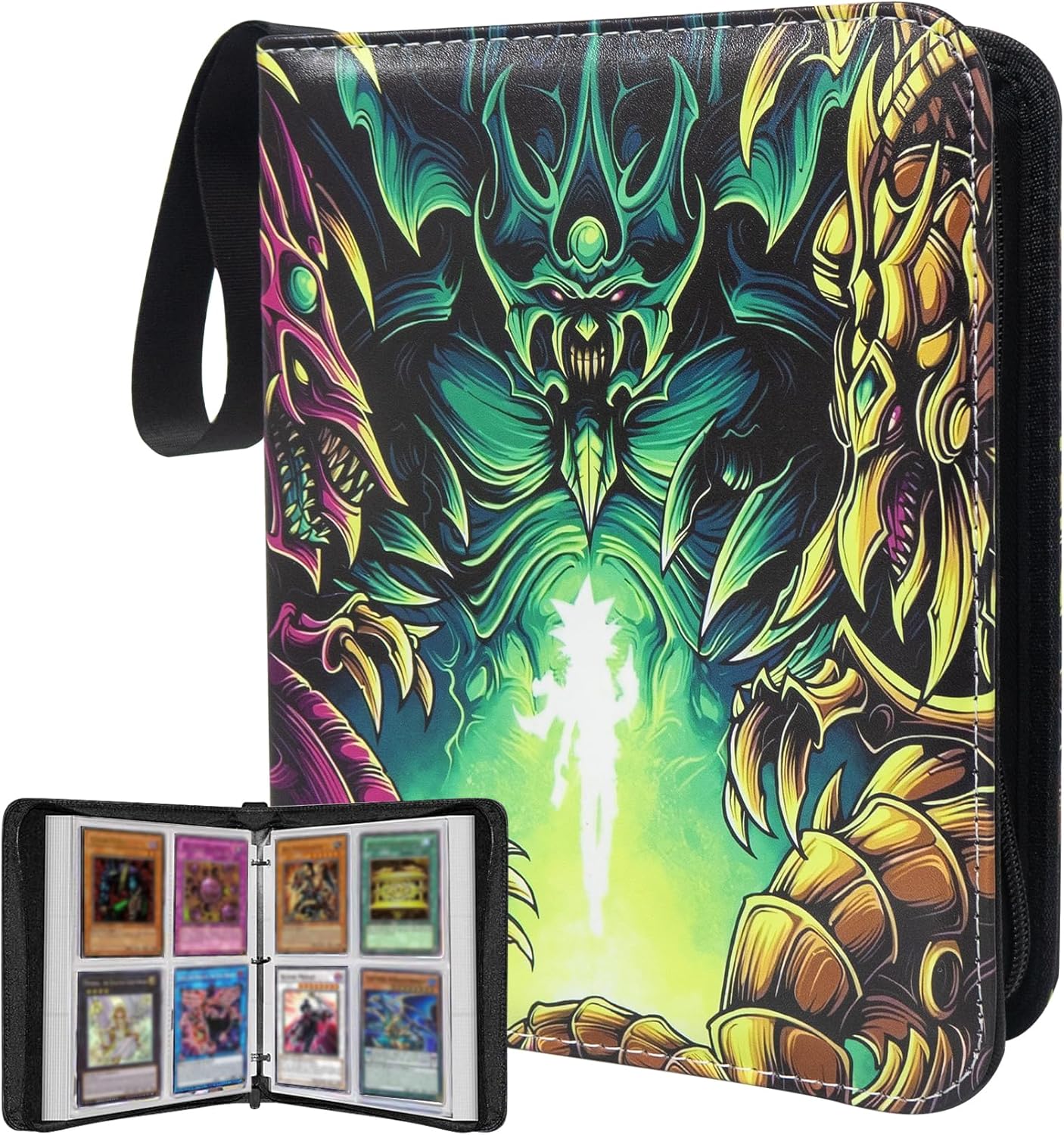 Anime Trading Card Binder for Cards,4 Pocket with 60 Sleeves up to 480 Cards,Waterproof Card Storage Bag with Removable Sleeves for Anime and TCG Cards