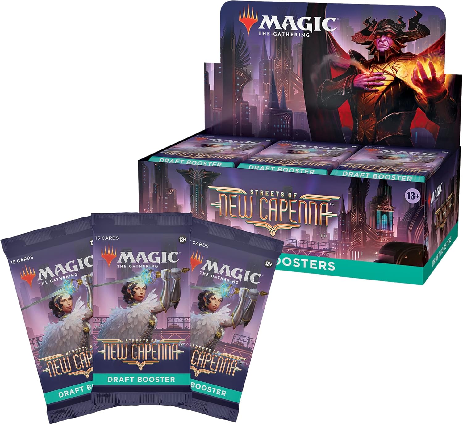 Magic: The Gathering Streets of New Capenna Draft Booster Box | 36 Packs + 1 Box Topper (541 Magic Cards)