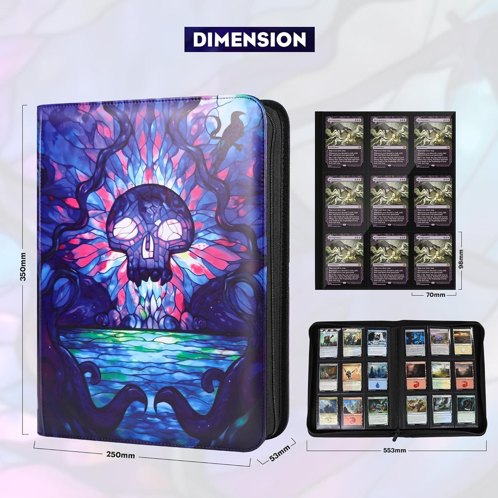 360 Pockets Card Binder, MTG Card Binder, Double Sided Card Collection Album Folder with 20 Pages, Side-Loading Card Holder for MTG, TCG, Trading Card, Sports Cards-Swamp