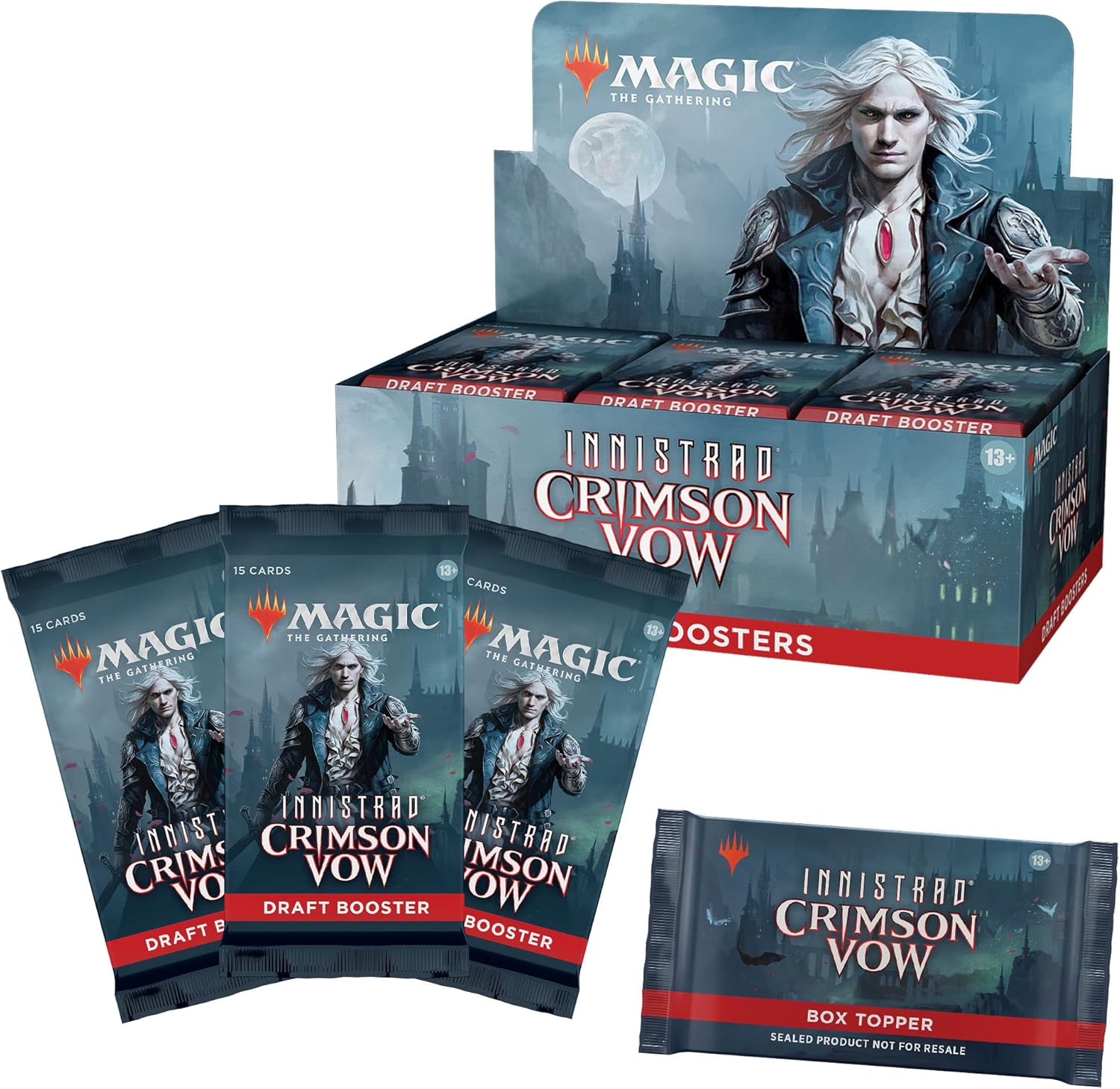 Magic: The Gathering Innistrad: Crimson Vow Draft Booster Box | 36 Packs + Dracula Box Topper (541 Magic Cards)