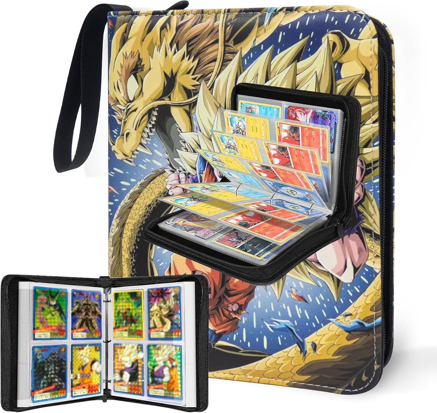 Anime Trading Card Binder for Cards, 9 Pocket with 60 Sleeves up to 1080 Cards One Piece TCG Card Binder, Waterproof Card Storage Book, Trading Cards Display Case
