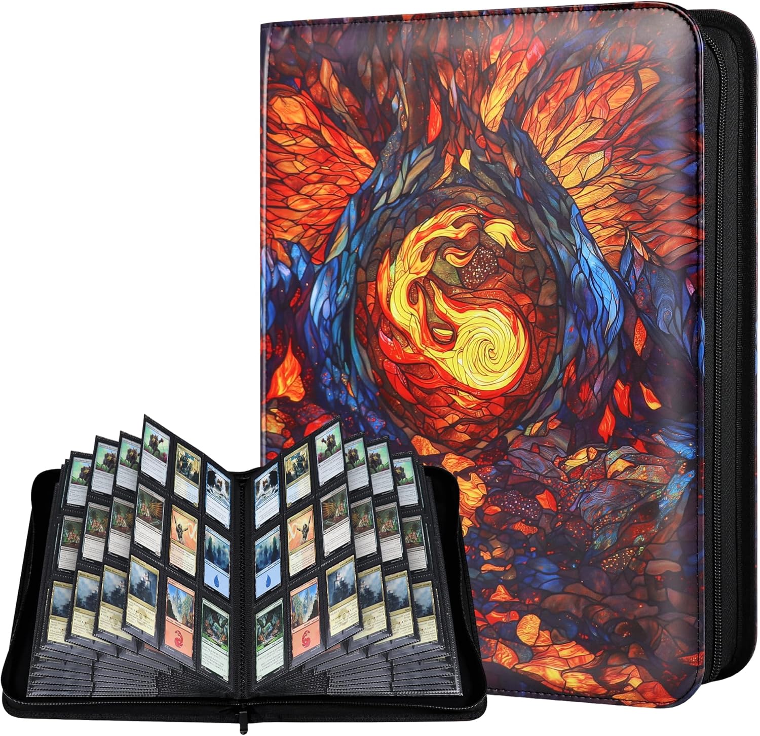 360 Pockets Card Binder, MTG Card Binder, Double Sided Card Collection Album Folder with 20 Pages, Side-Loading Card Holder for MTG, TCG, Trading Card, Sports Cards-Swamp