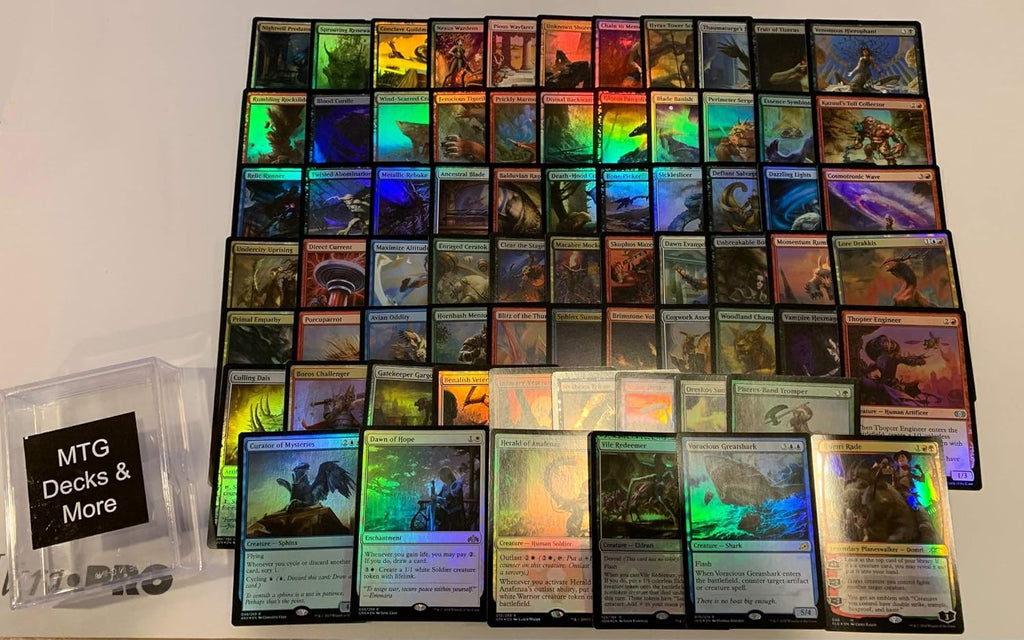 MTG Foil Collection - 70 Magic Cards: 1 Planeswalker, 5 Rares, Plus 64 More All Foil!
