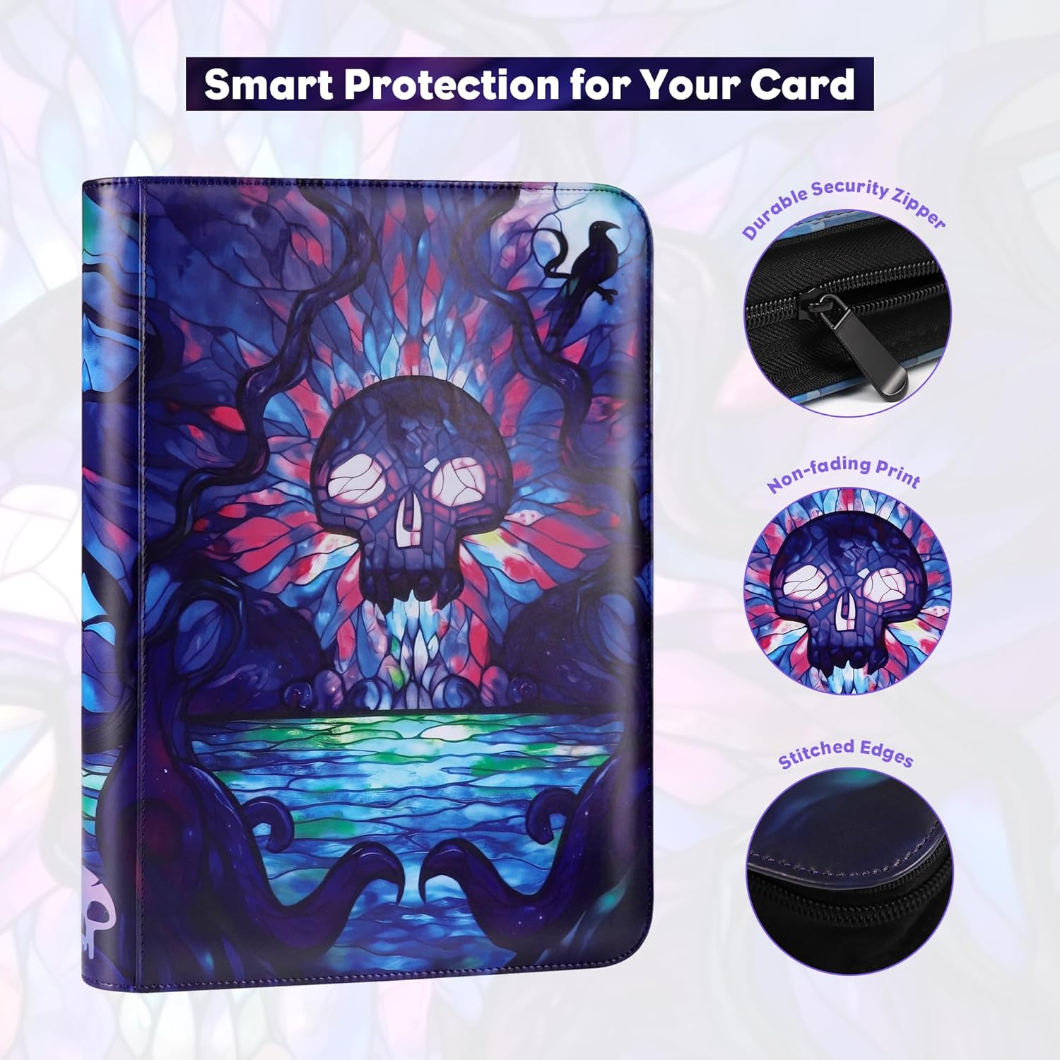 360 Pockets Card Binder, MTG Card Binder, Double Sided Card Collection Album Folder with 20 Pages, Side-Loading Card Holder for MTG, TCG, Trading Card, Sports Cards-Swamp