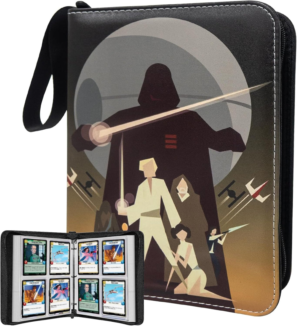 Anime Trading Card Binder for Dragon Cards, 4 Pocket with 50 Sleeves up to 400 Cards TCG Card Binder, Waterproof Card Storage Book, Cards Display Case