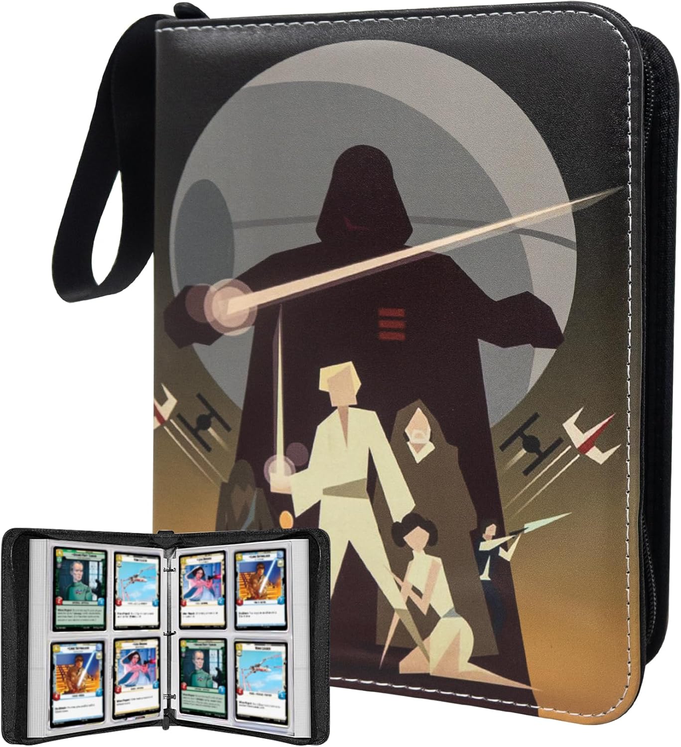 Anime Trading Card Binder for Dragon Cards, 4 Pocket with 50 Sleeves up to 400 Cards TCG Card Binder, Waterproof Card Storage Book, Cards Display Case