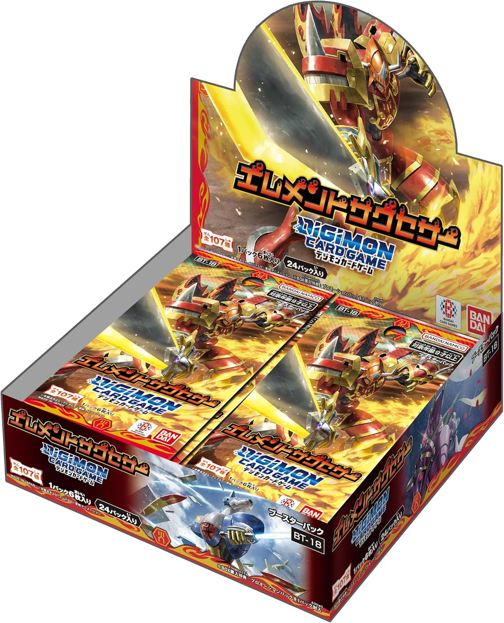 BANDAI Digimon Card Game Booster Pack, Element Successor BT-18 (Box) 24 Pack